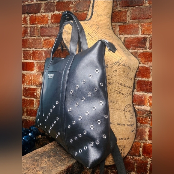 Victoria's Secret Black Studded Convertible Backpack/Tote Bag NWOT - Picture 12 of 16